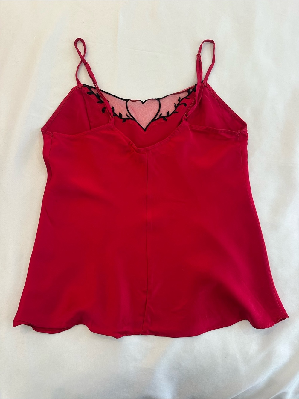 Vintage 90s Victoria's Secret Red Satin Heart-Detail Cami - Picture 3 of 5